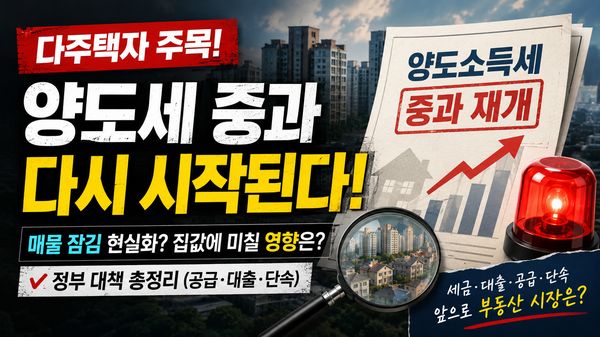 다주택자 양도세 중과 재개 부동산 시장 영향 매물잠김 세금 정리